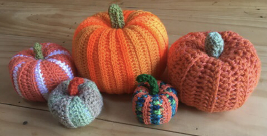 Crochet and Fabric Pumpkins